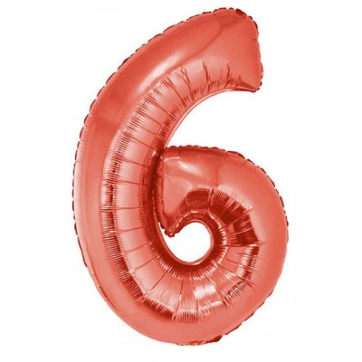 Številka 6 - rdeča folija balon v paketu