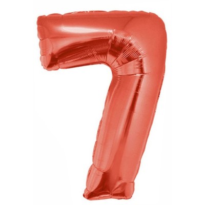 Broj 7 - crvena balon od folije u pakiranju