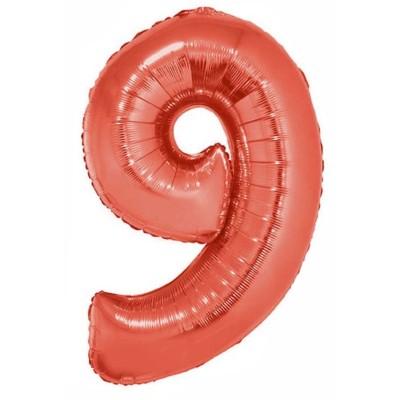 Številka 9 - rdeča folija balon v paketu
