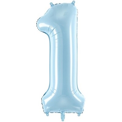 Folienballon - Pale Blue Zahl 1