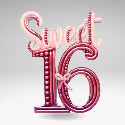 "Sweet 16" napis Nikoloon okvir