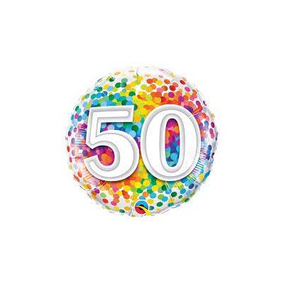 50 Rainbow Confetti  - foil balloon