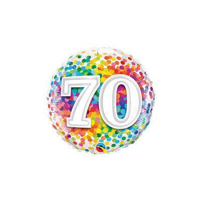 70 Rainbow Confetti - Folienballon