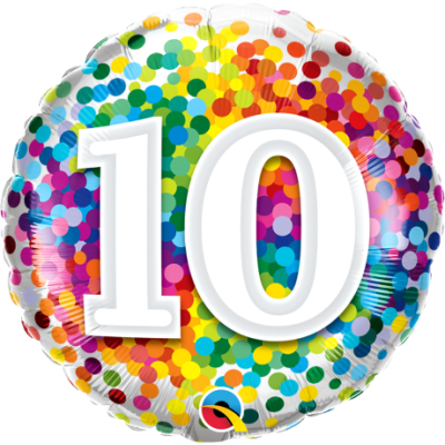 10 Rainbow Confetti  - foil balloon
