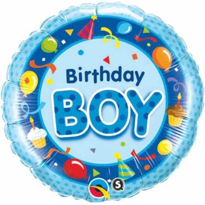Birthday Boy Blue  - foil balloon