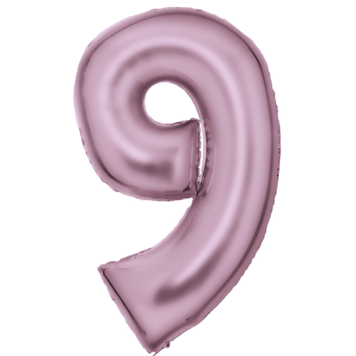 Zahl 9 -  silk pastel pink foil ballon