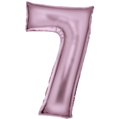 Number 7 - silk pastel pink foil balloon