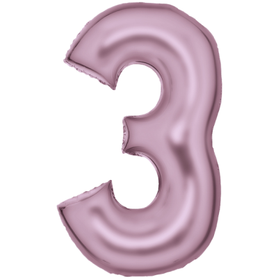 Številka 3 - pastelno roza folija balon