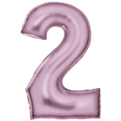 Številka 2 - pastelno roza folija balon v paketu