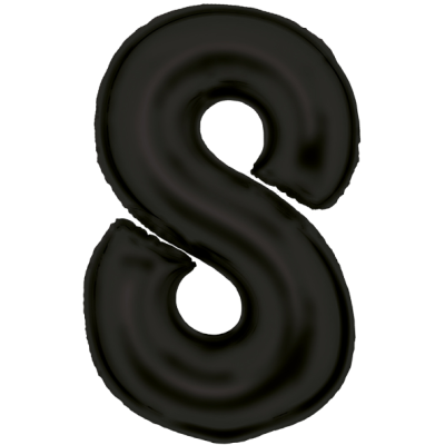 Zahl 8 -  Silk Lustre Black Schwarz foil ballon
