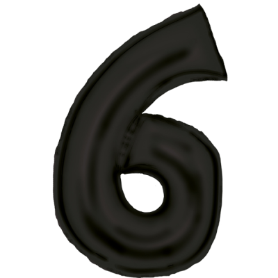 Številka 6 - mat črna folija balon