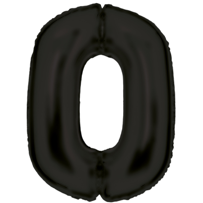 Številka 0 - mat črna folija balon v paketu
