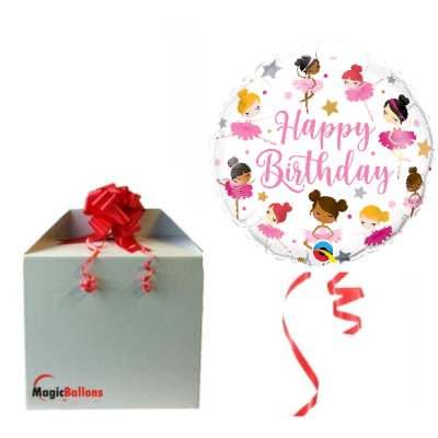Ballerinas "Happy Birthday" - foil balloon in a package