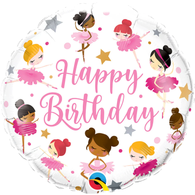 Ballerinas "Happy Birthday" - foil balloon in a package