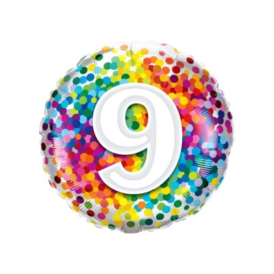 9 Rainbow Confetti  - foil balloon