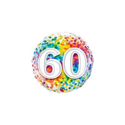 60 Rainbow Confetti - Folienballon