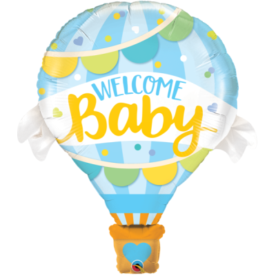 Welcome Baby Blue Balloon - Folienballon