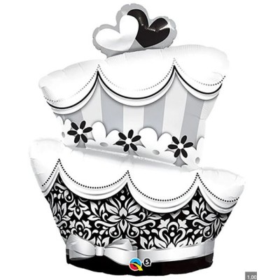 Fun & Fabulous Wedding Cake - foil balloon