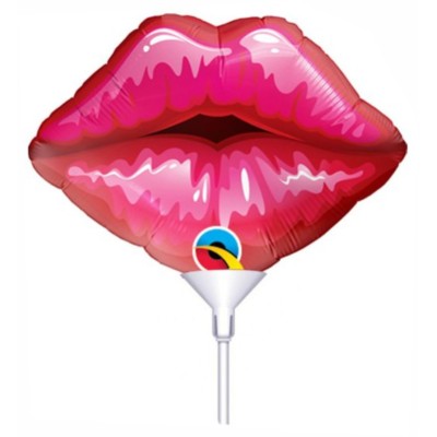 Red Kissey Lips - folija balon na palčki