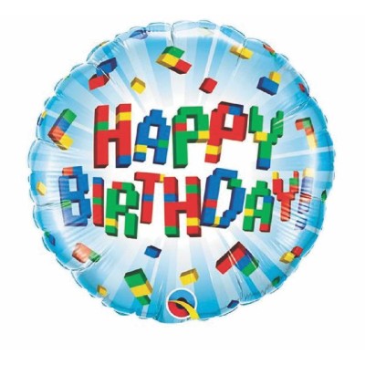 Birthday Exploding Blocks - foil balloon