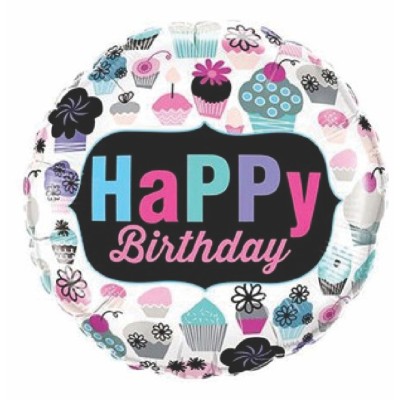 Happy Birthday Cupcakes - folija balon