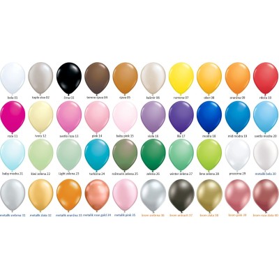 30 cm - Vzorci balonov v vseh barvah