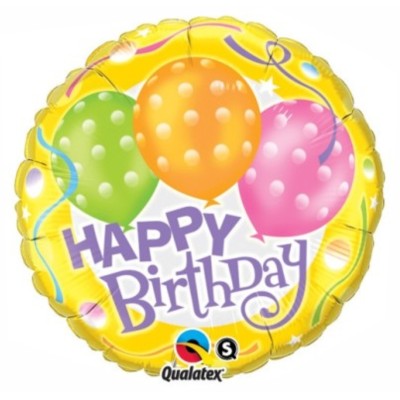 Birthday Polka Dot Balloons-Folienballon