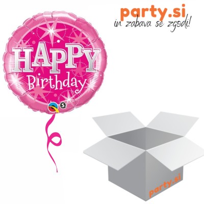 Birthday Pink Sparkle- folija balon v paketu