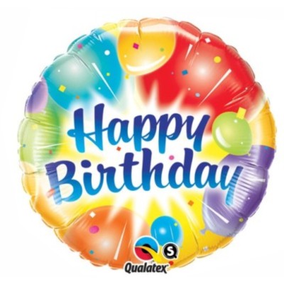 Birthday Balloons Ablaze Blue-Folienballon