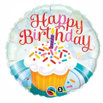 Birthday Cupcake & Sprinkles -folija balon