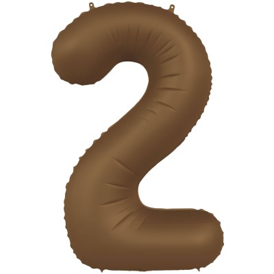 Number 2 - 86cm - Chocolate Brown foil balloon