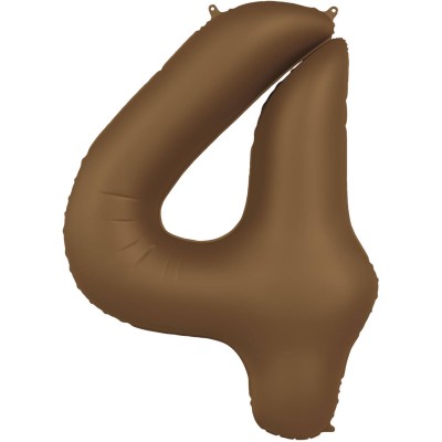 Number 4 - 86cm - Chocolate Brown foil balloon