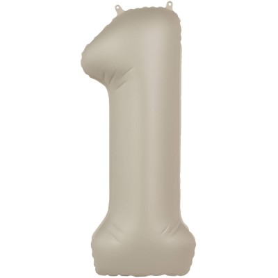 Number 1 - 86cm - matt Creamy Latte foil balloon