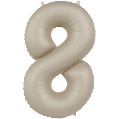 Zahl 8 - 86cm - matt Creamy Latte folienballon