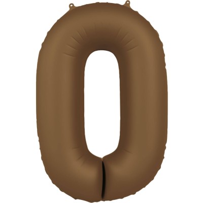 Number 0 - 86cm - Chocolate Brown foil balloon