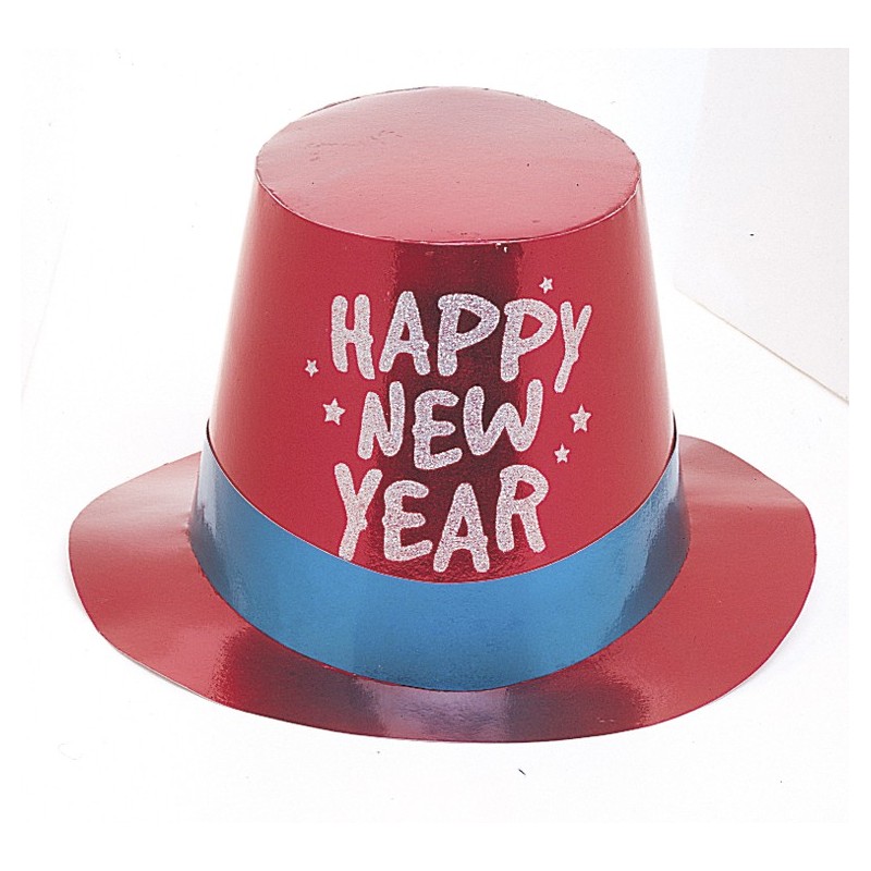 New Year črn-bleščeč plastičen  klobuk