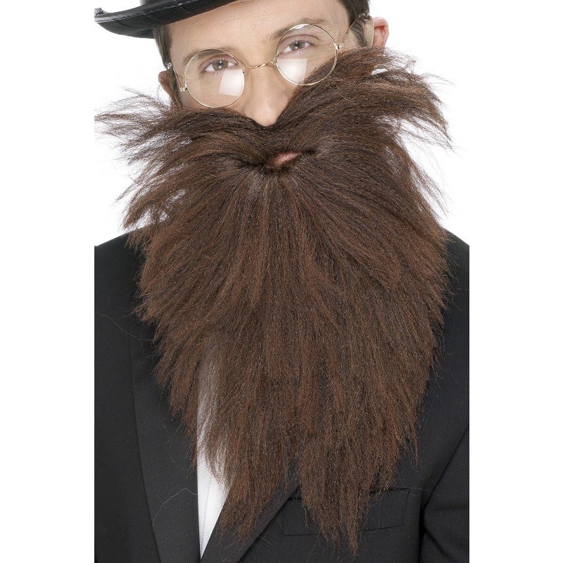 Dolga rjava brada z brki