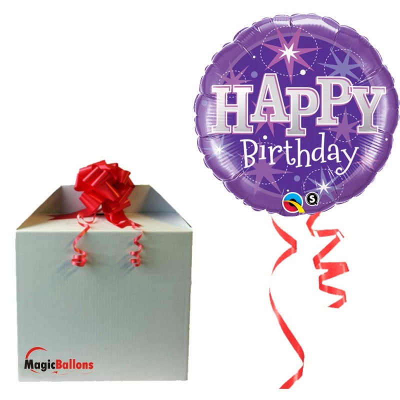 Ballon  " Birthday Blue Sparkle"  m. Helium befüllt