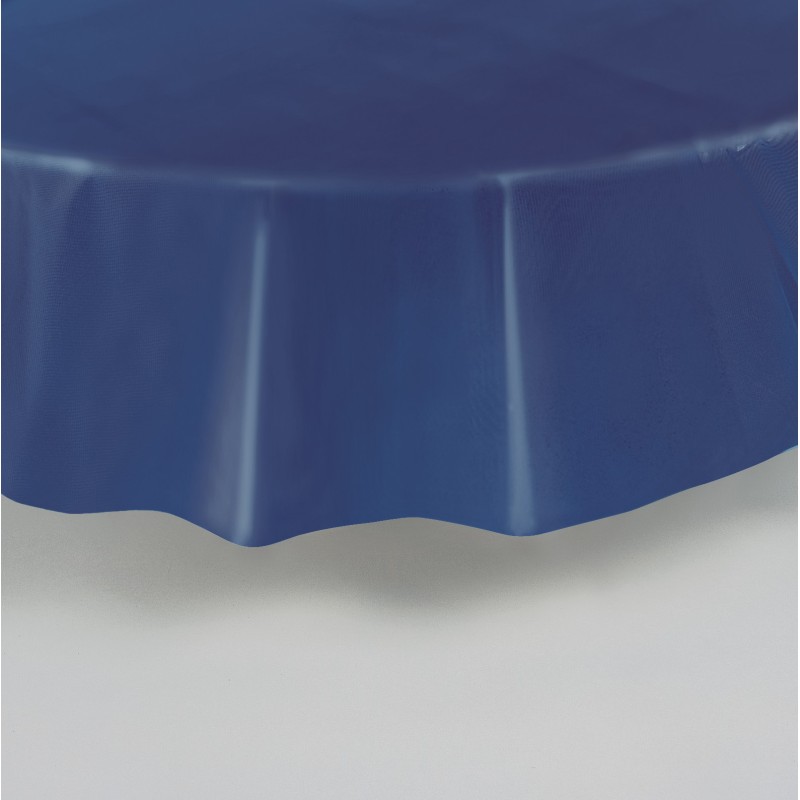 Round purple plastic tablecover