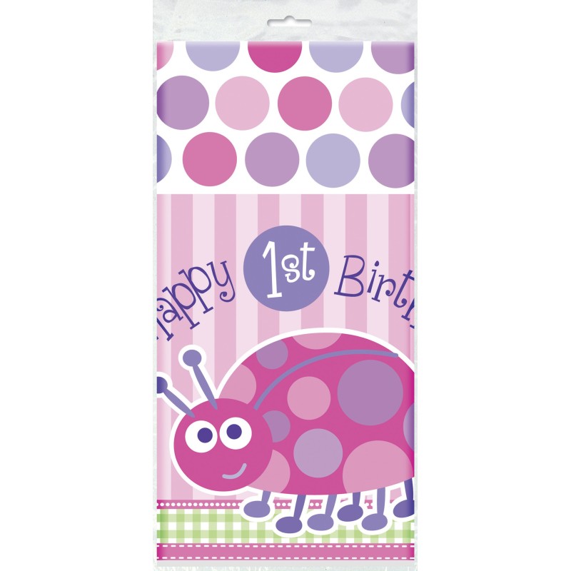 First birthday pink tablecover