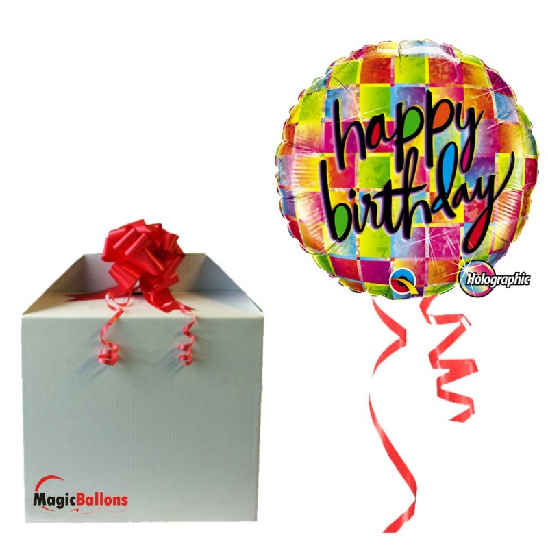 Ballon "Birthday Funky Dots  "  m. Helium befüllt