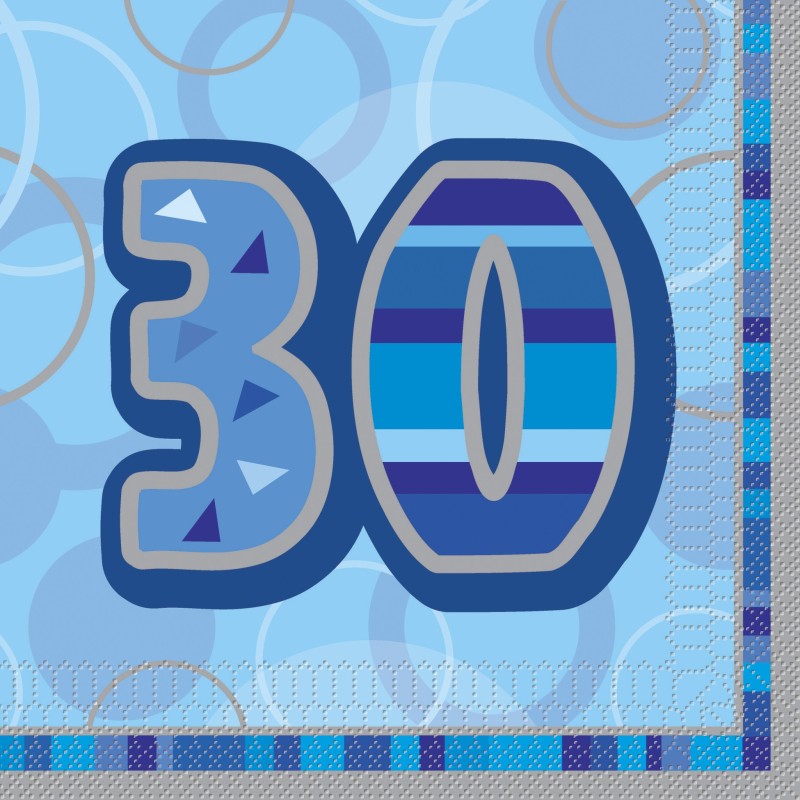 Glitz party -40  blue napkins