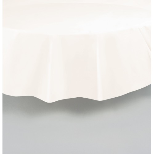 Round ivory plastic tablecover
