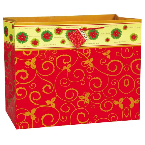 Fancy Christmas red gift bag
