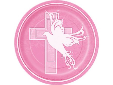 Dove Cross pink plates