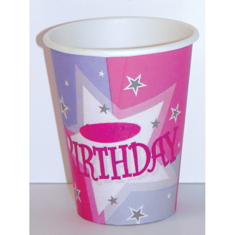 Pink shimmer party cups