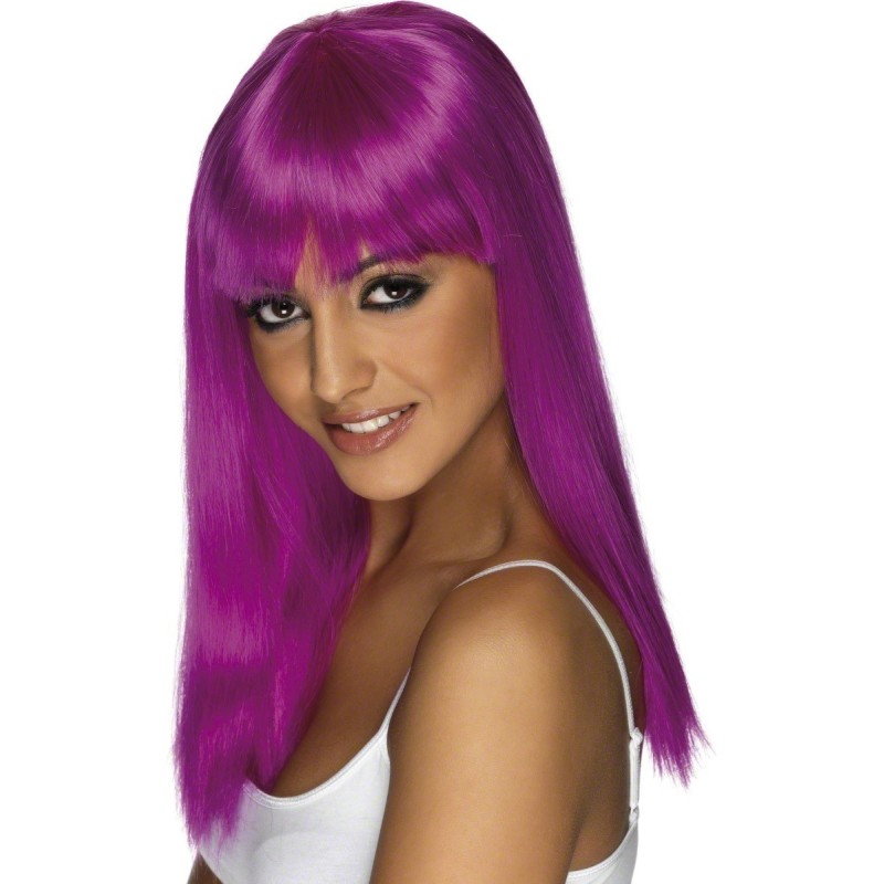 Glamourama neon vijolična lasulja