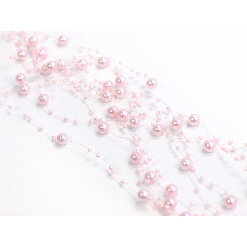 Girlande iz perl - nežno  roza