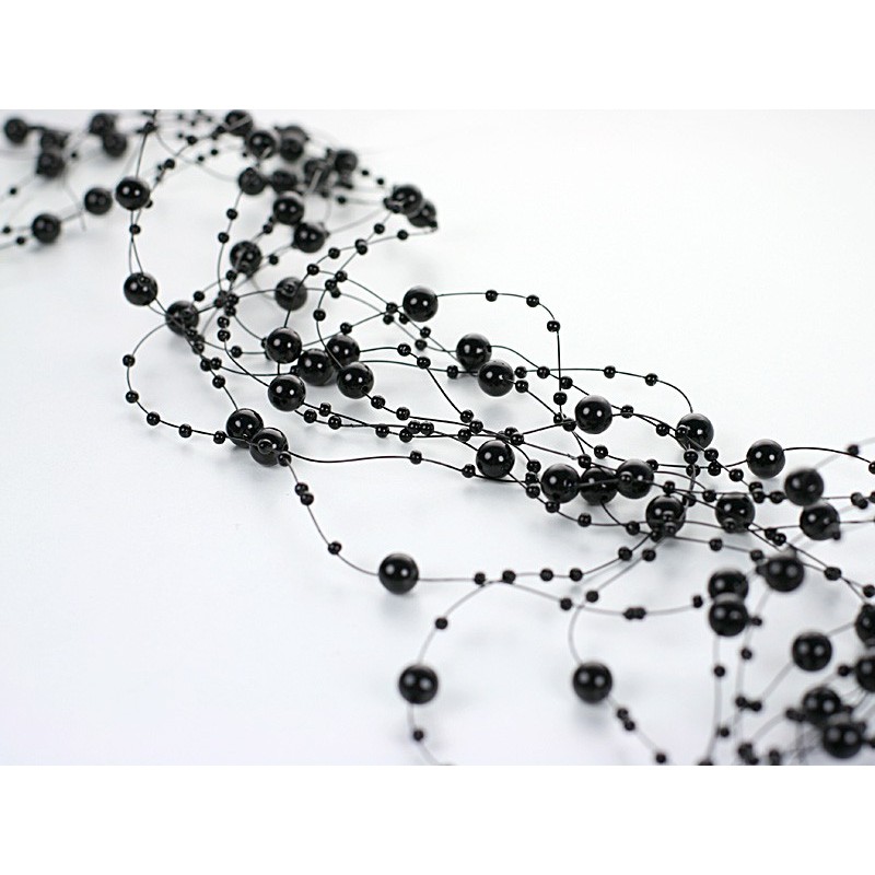 Pearl garlands - black