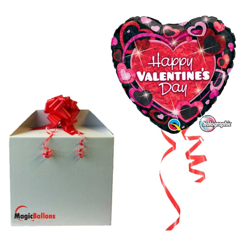 Valentine's Shimmering Hearts - helium balloon